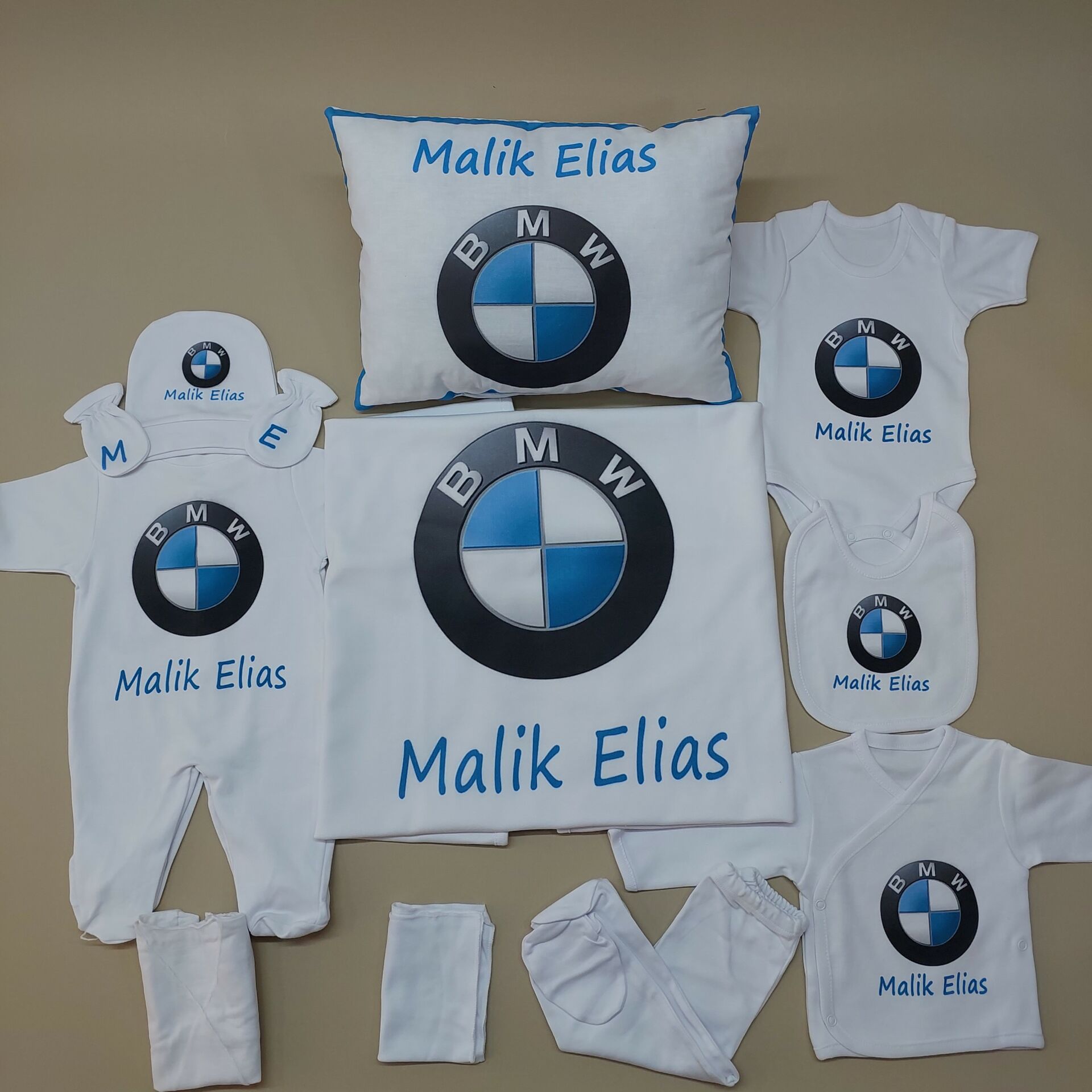 12 Parça Baskılı BMW Logolu Hastane Çıkış Set