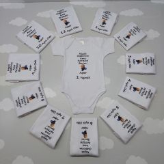 12 Aylık Patron Bebek Desenli Zıbın Seti