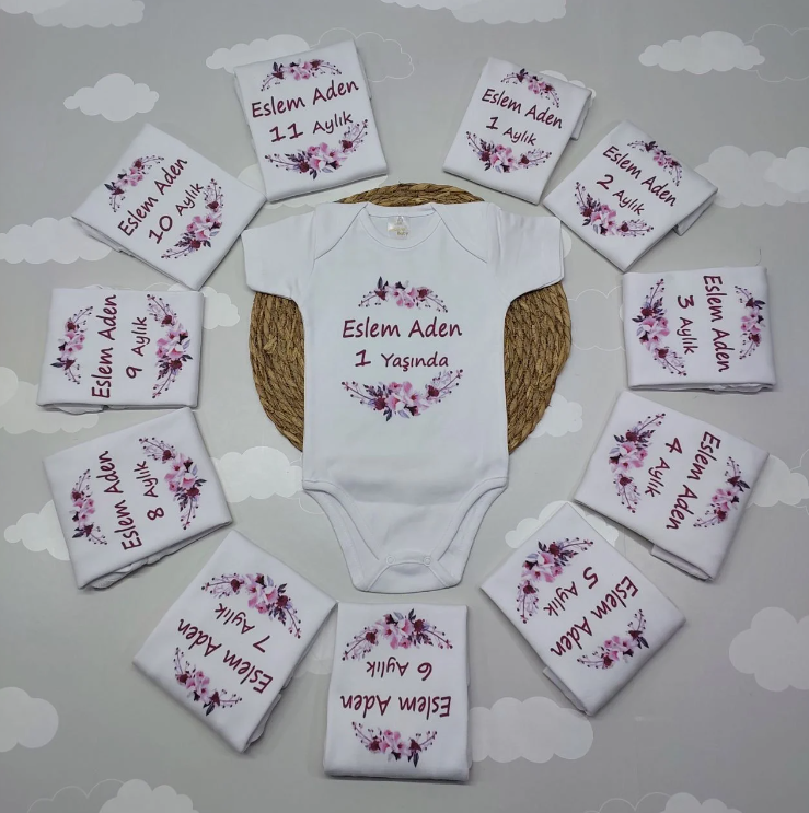 12 Aylık Pembe Çiçek Desenli Zıbın Seti