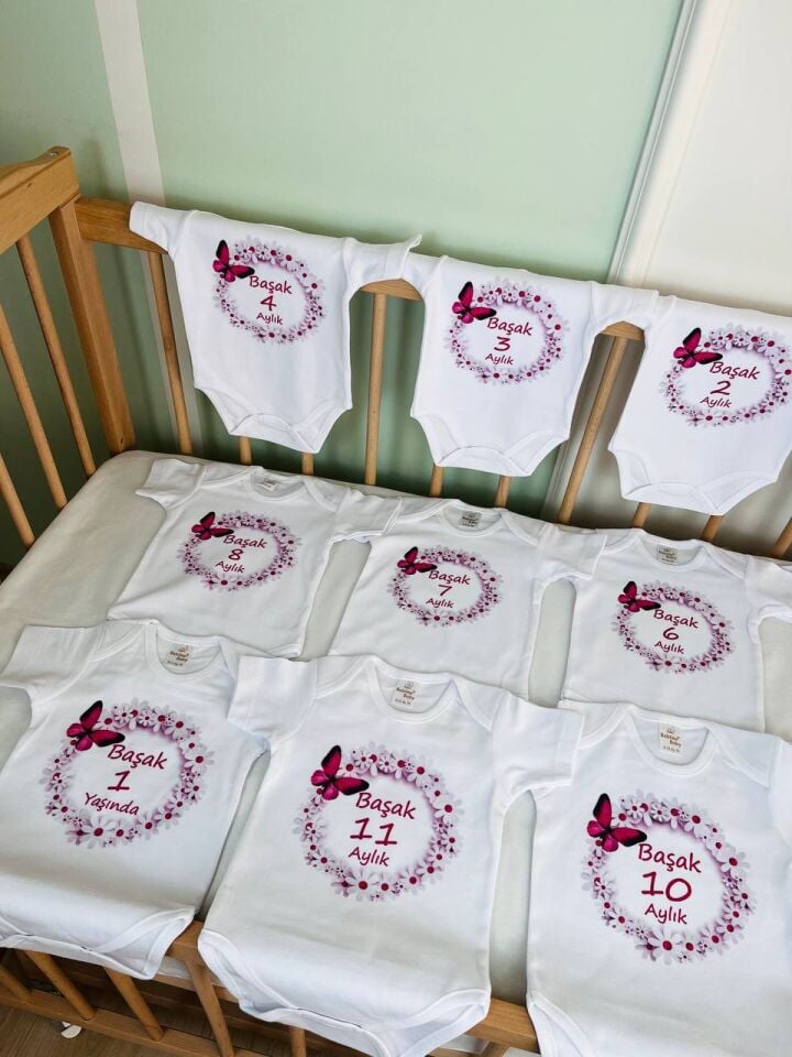 12 Aylık Kelebek Desenli Zıbın Seti