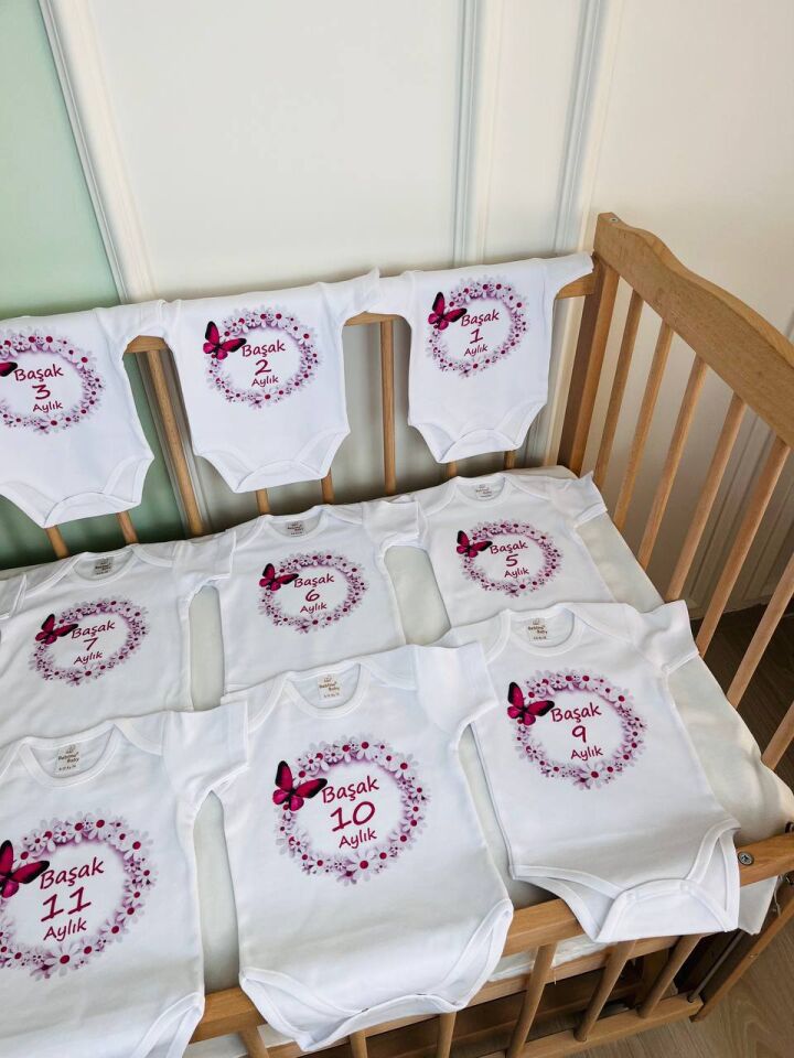 12 Aylık Kelebek Desenli Zıbın Seti