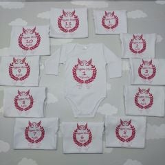 12 Aylık Pembe Desenli Zıbın Seti