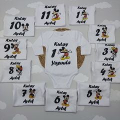 12 Aylık Mickie Mouse'lu Zıbın Seti