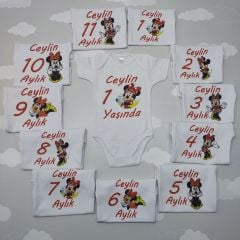 12 Aylık Minnie Mouse'lu Zıbın Seti