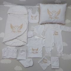 Kundaklı Nakışlı Tam Set Dantelli Tulumlu