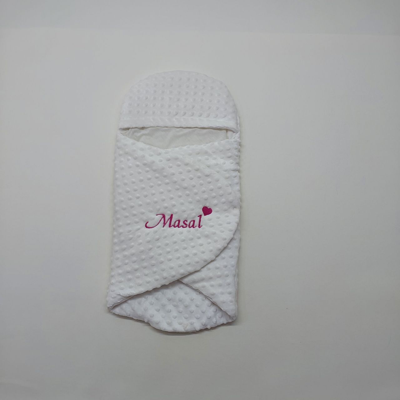 Beyaz İsme Özel Nakışlı Nohut Kundak