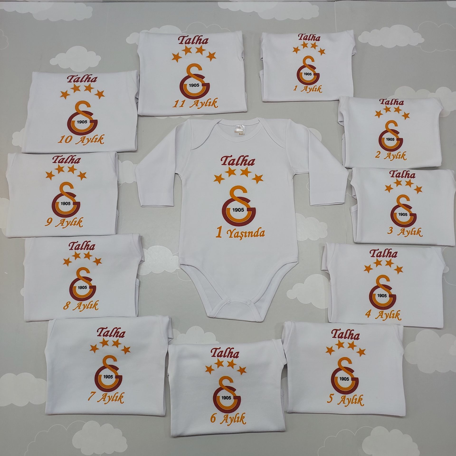 12 Aylık Baskılı  Zıbın Seti