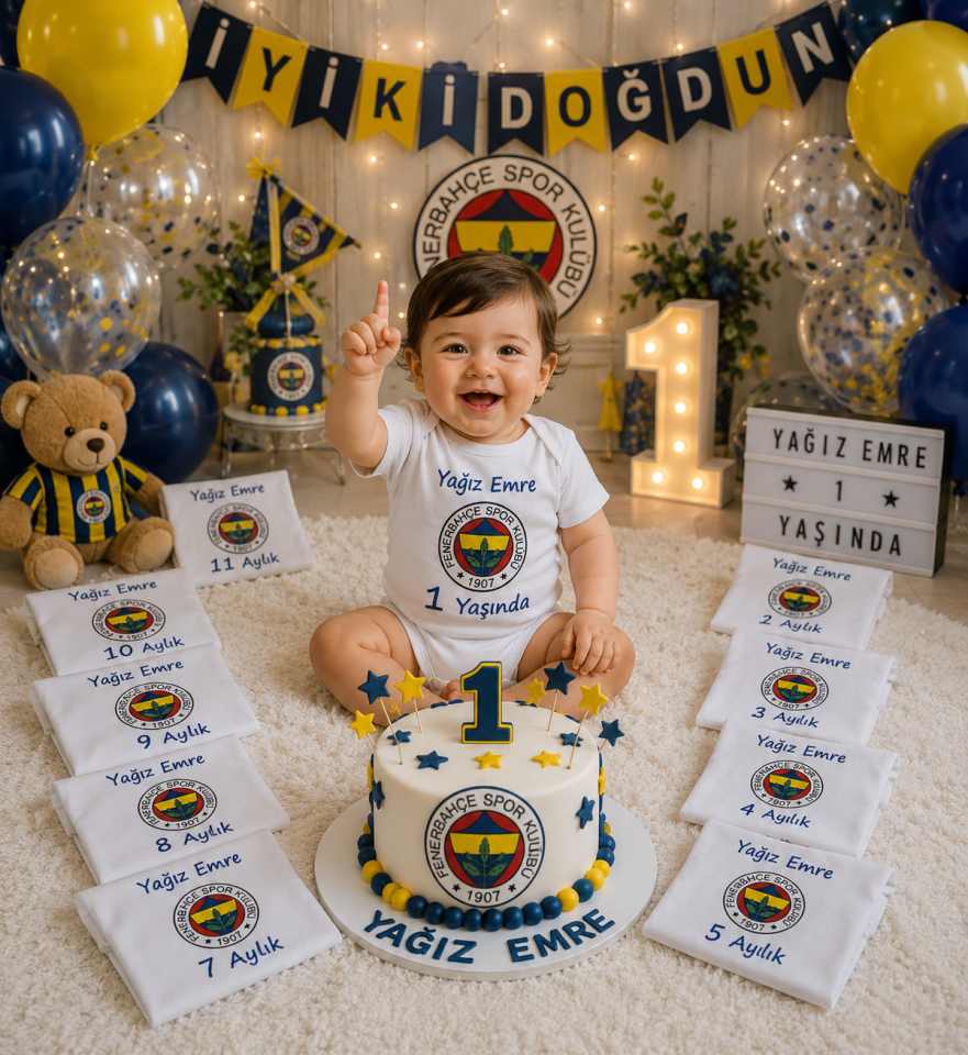 12 Aylık Baskılı  Zıbın Seti
