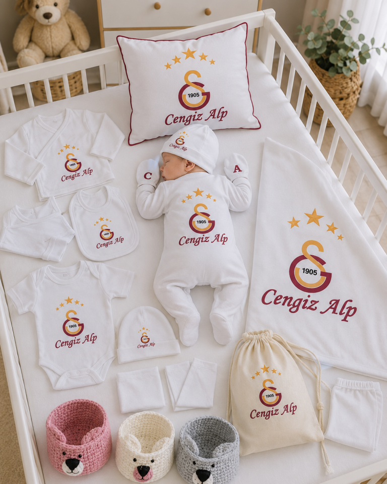 12 Parça Baskılı Hastane Çıkış Set
