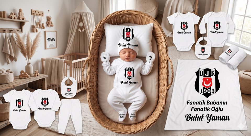 12 Parça Baskılı Hastane Çıkış Set