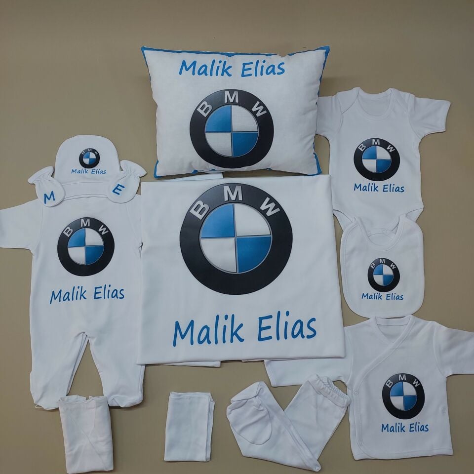12 Parça Baskılı BMW Logolu Hastane Çıkış Set