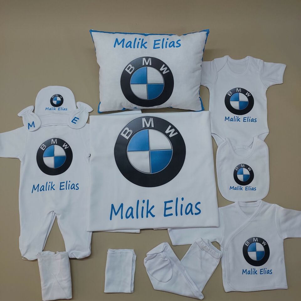 12 Parça Baskılı BMW Logolu Hastane Çıkış Set