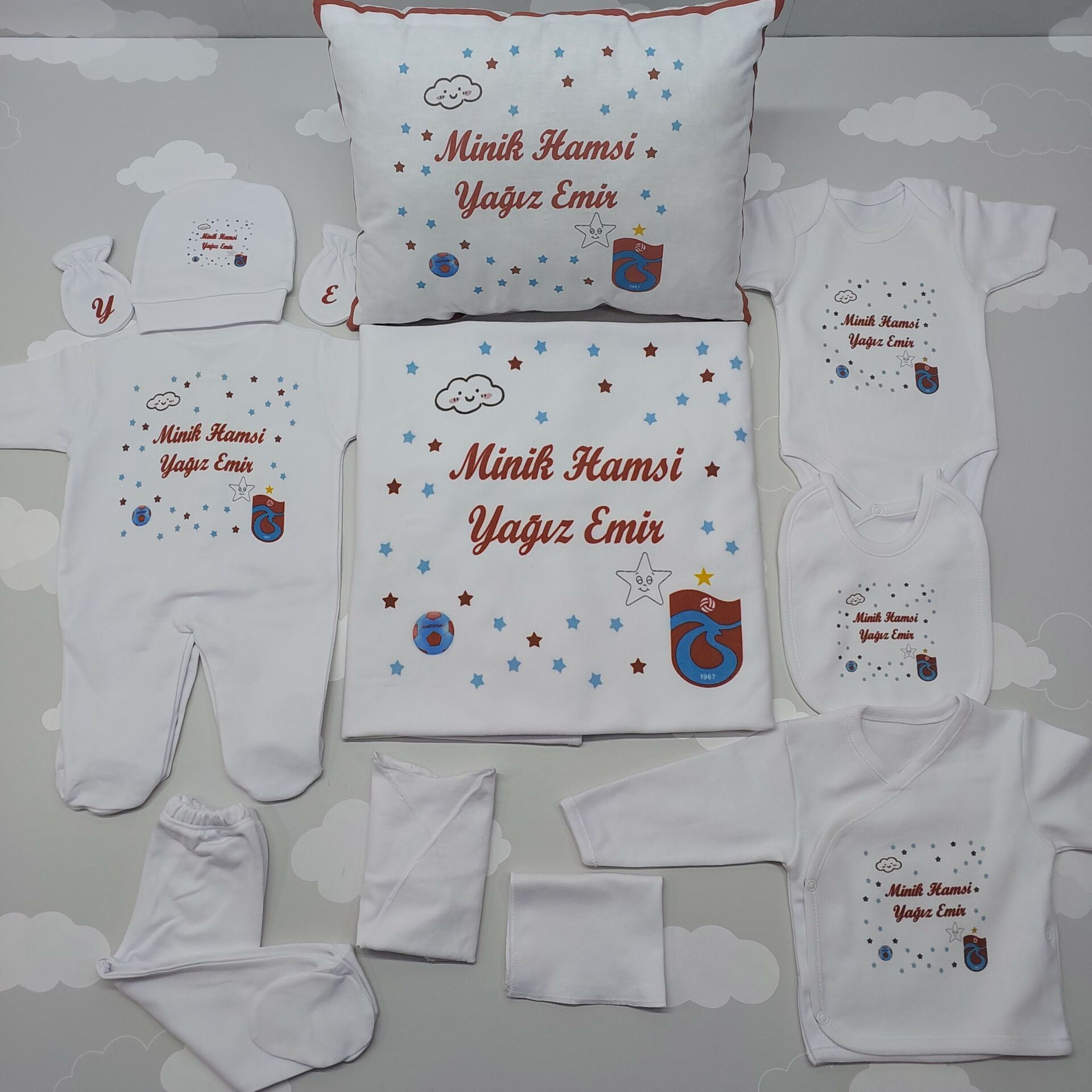 12 Parça Baskılı Hastane Çıkış Set