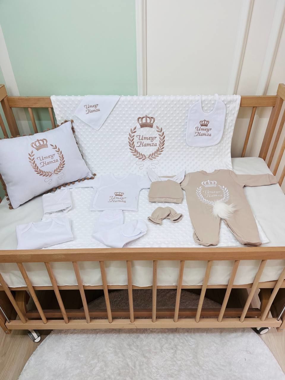 Nakışlı Hastane Çıkış Seti - Bebeğiniz İçin Özel Tasarım