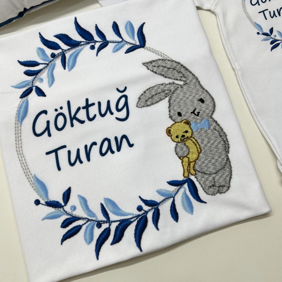 5 Parça Hastane Çıkışı Tavşan Baskılı