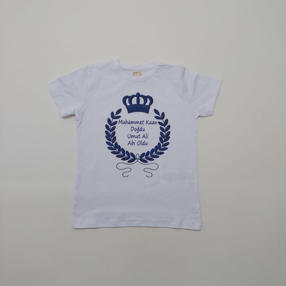 Çelenk Desenli Abi-Abla Oldum Yazılı Tişört