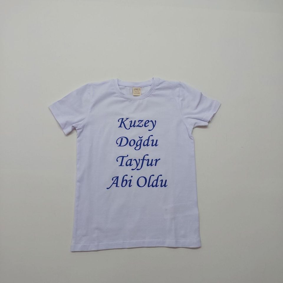 Düz Yazı Baskılı Abi-Abla Oldum Yazılı Tişört