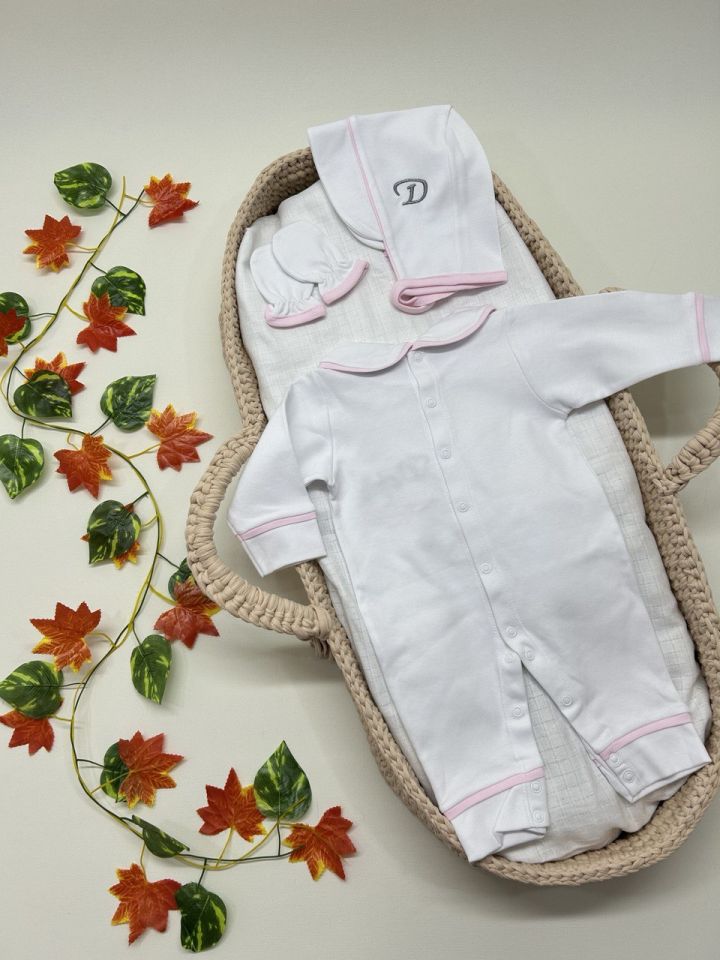 Nakışlı Özel Tasarım Tulum Eldiven Ve Bone Şapka 3'lü Set