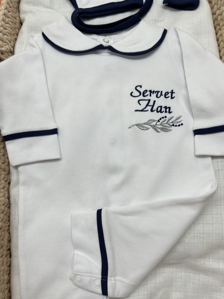 Nakışlı Özel Tasarım Tulum Eldiven Ve Bone Şapka 3'lü Set