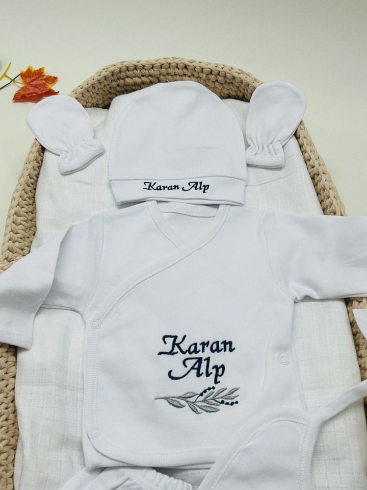 Nakış İşleme Özel Tasarım 5 Parça Hastane Çıkış Seti