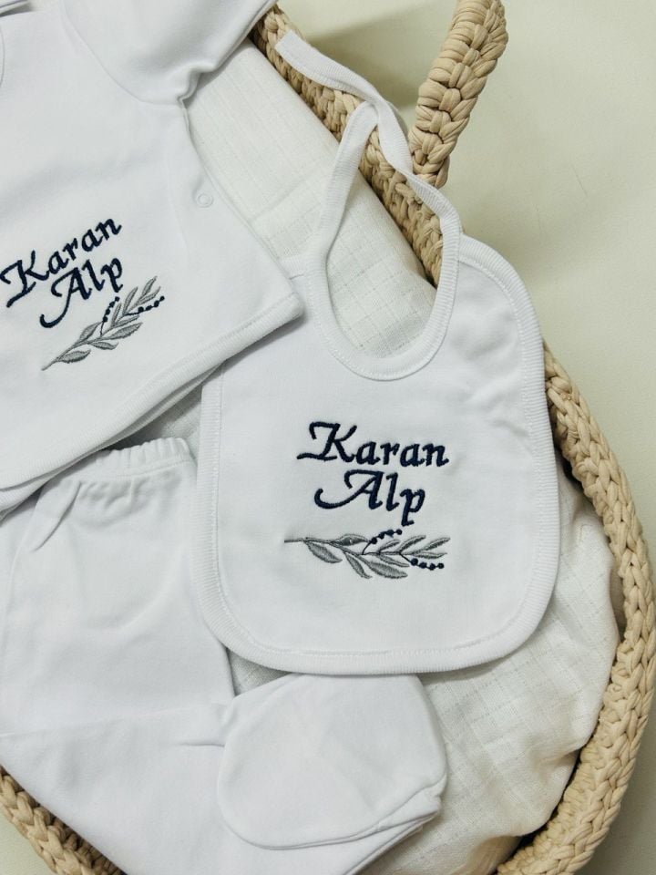 Nakış İşleme Özel Tasarım 5 Parça Hastane Çıkış Seti