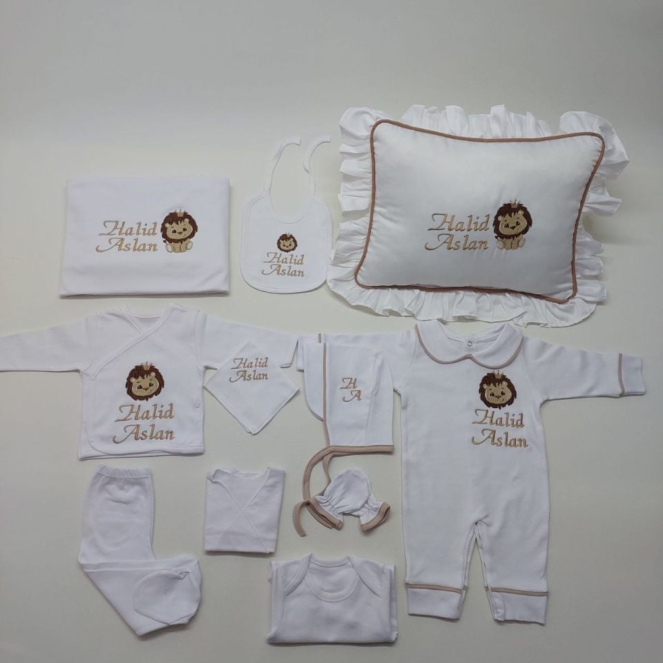 Aslan Desen Nakışlı Hastane Çıkış Seti