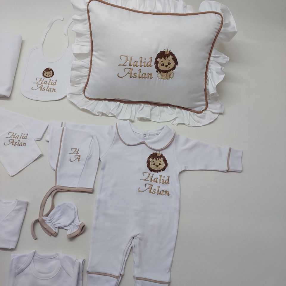 Aslan Desen Nakışlı Hastane Çıkış Seti