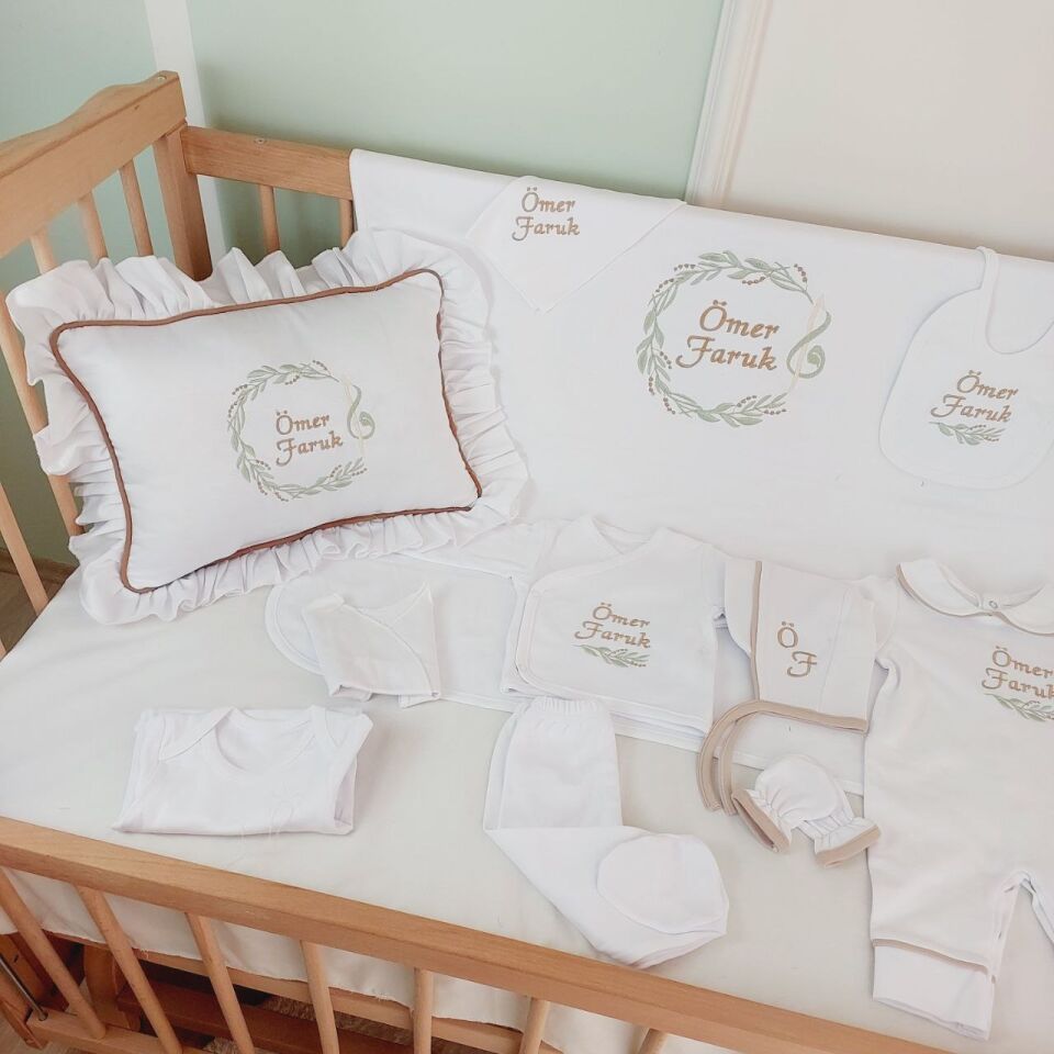 İsme Özel Nakışlı Hastane Çıkış Seti