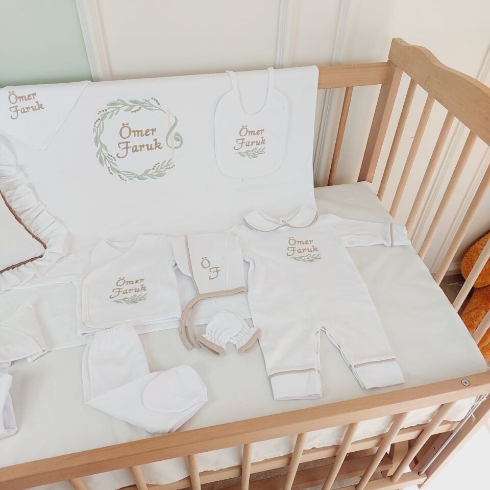 İsme Özel Nakışlı Hastane Çıkış Seti