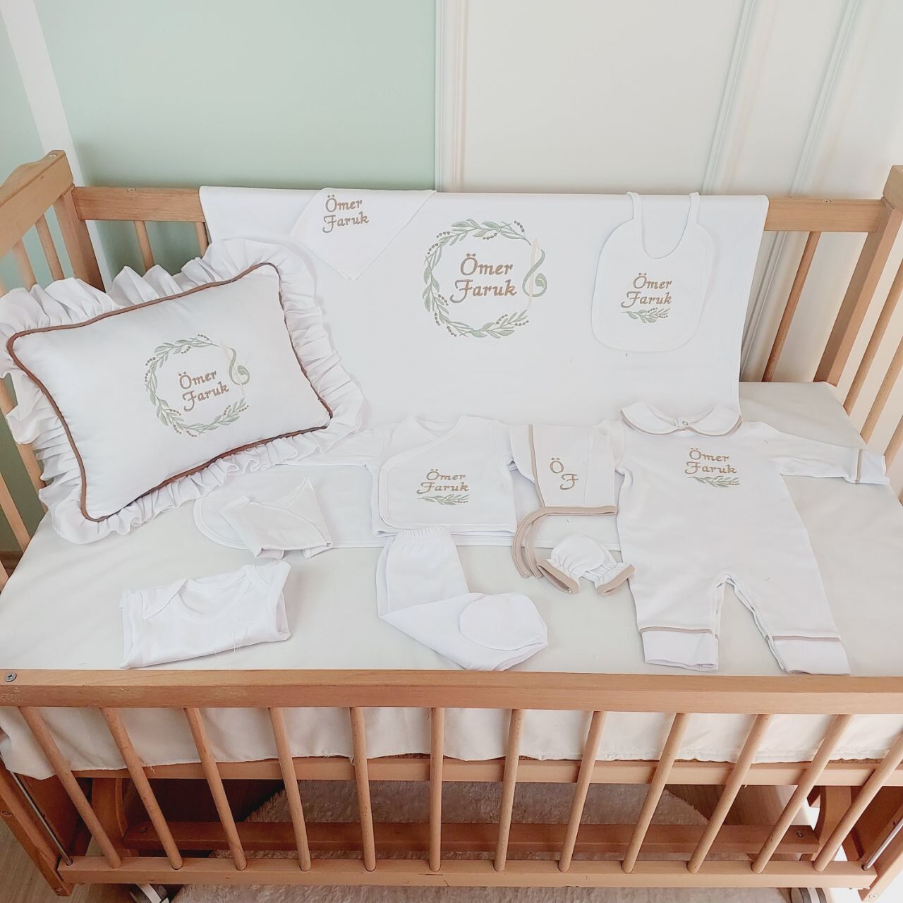 İsme Özel Nakışlı Hastane Çıkış Seti