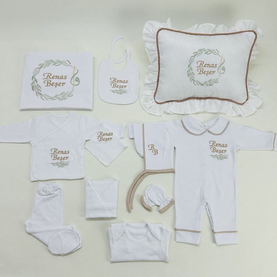 İsme Özel Nakışlı Hastane Çıkış Seti