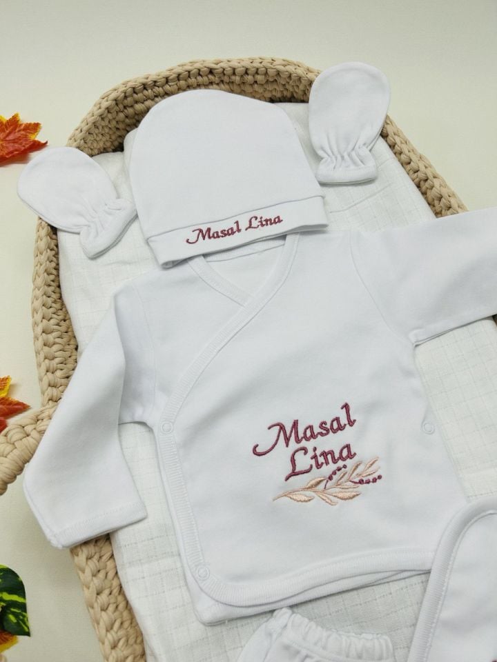 Nakış İşleme Özel Tasarım 5 Parça Hastane Çıkış Seti