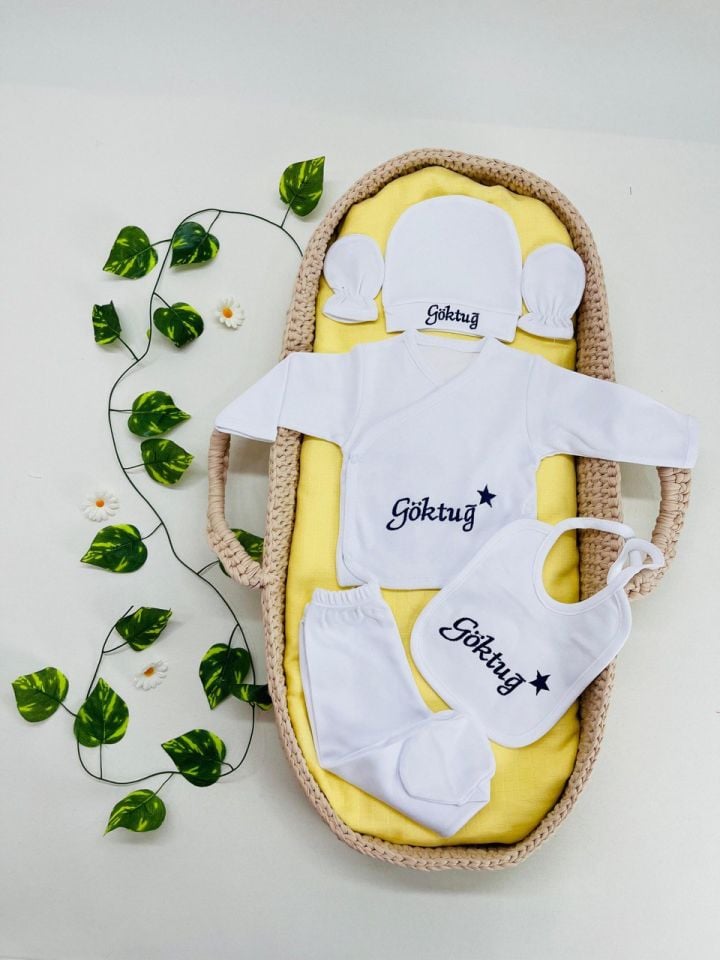 Nakış İşleme Özel Tasarım 5 Parça Hastane Çıkış Seti