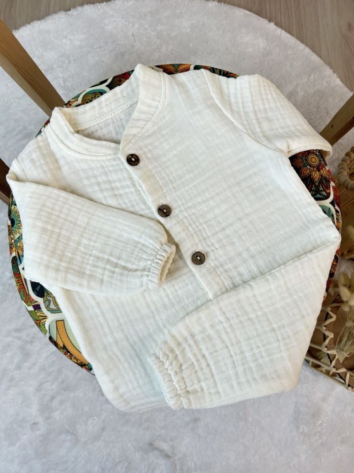 İsme Özel Nakış İşlemeli 4katlı Müslin Tulum Şapka