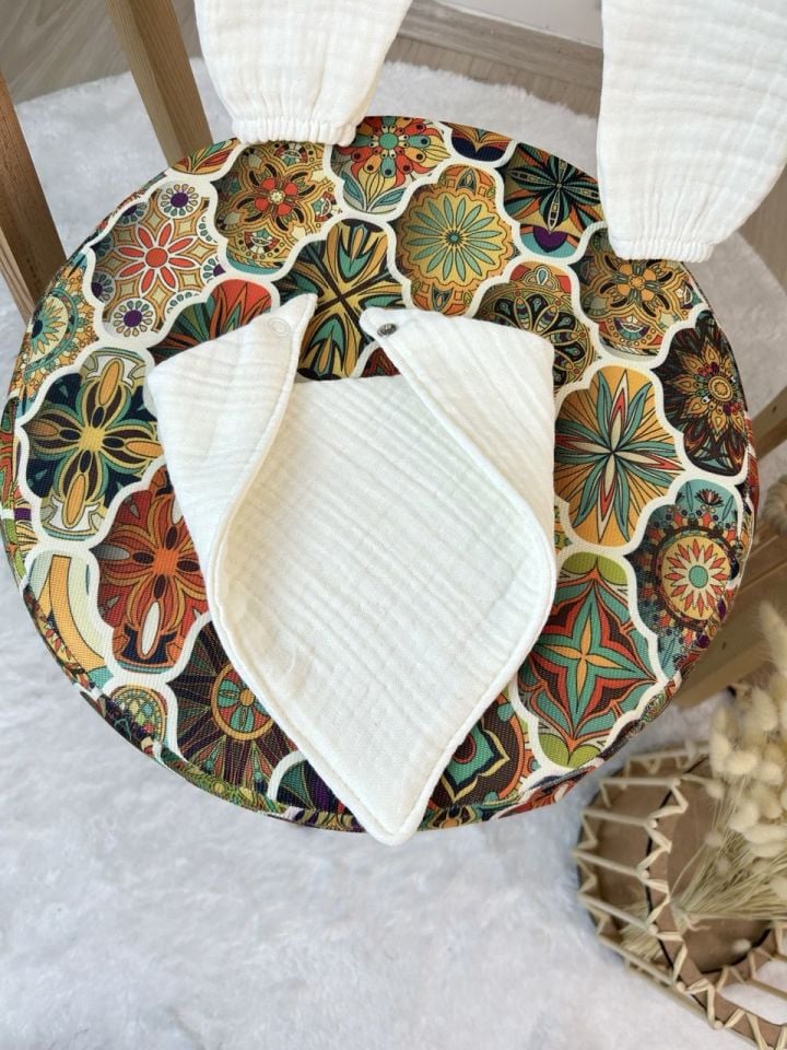 İsme Özel Nakış İşlemeli 4katlı Müslin Tulum Şapka