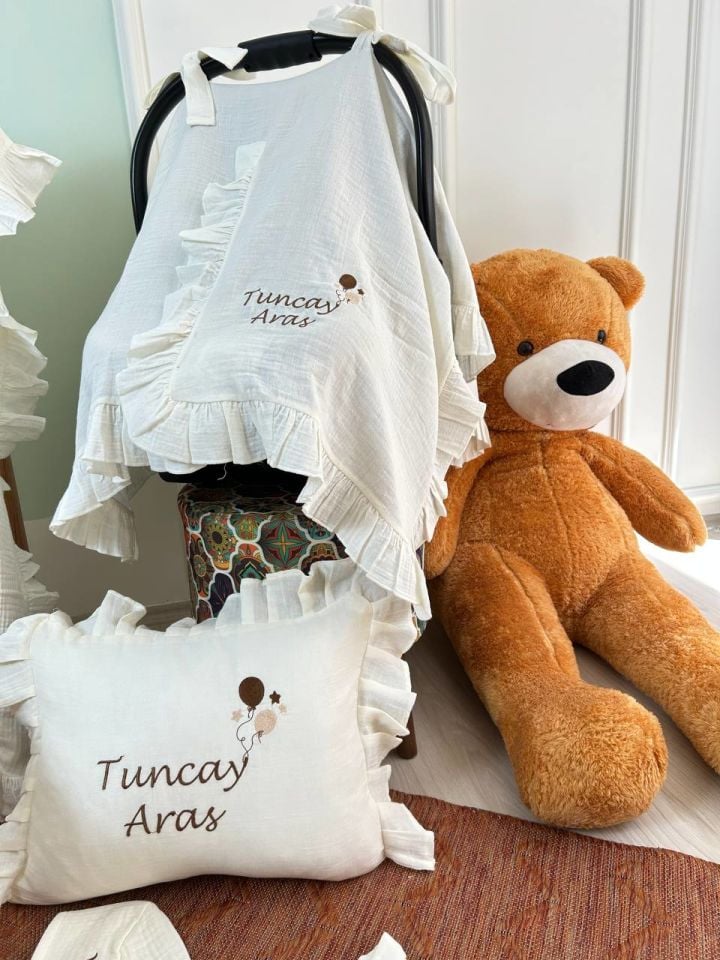 İsme Özel Nakış İşlemeli 4katlı Müslin Hastane ÇıkışI