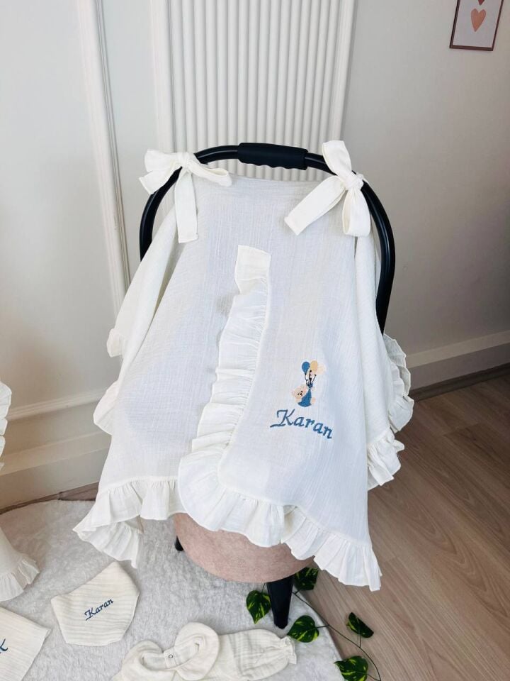 İsme Özel Nakış İşlemeli 4katlı Müslin Hastane Çıkışı