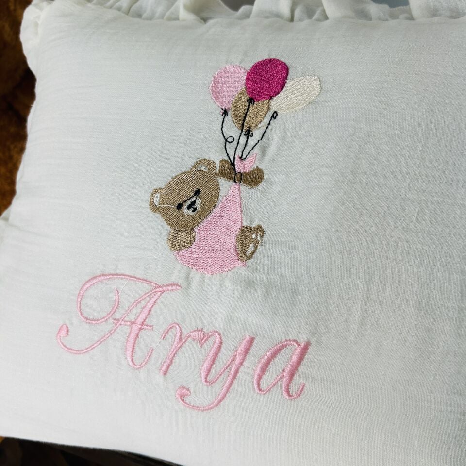 İsme Özel Nakış İşlemeli 4katlı Müslin Hastane Çıkışı