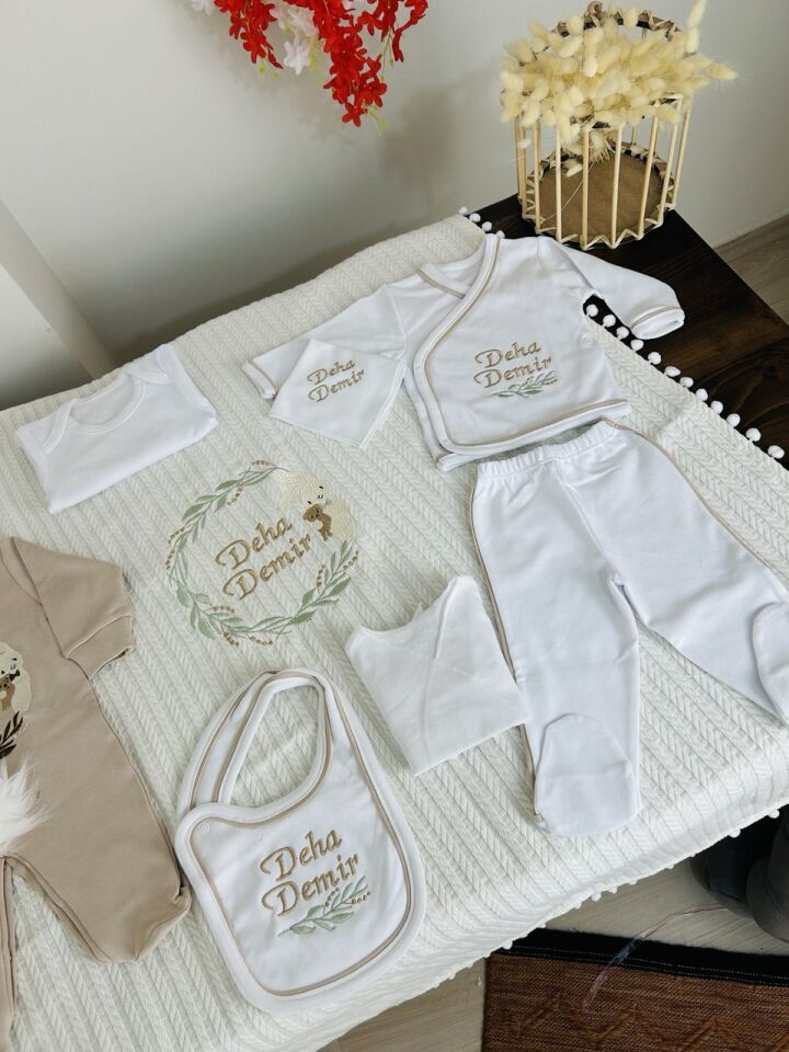 Nakışlı Hastane Çıkış Seti Yastıklı