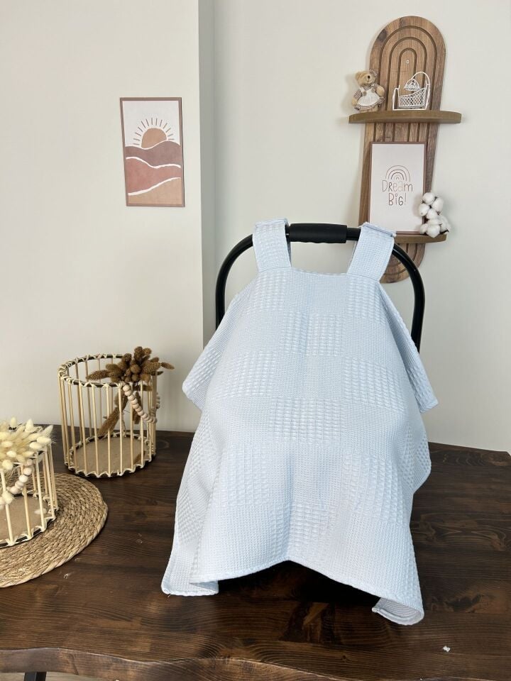 İsimli Puset Örtüsü Nakış İşlemeli %100 Pamuk Çok Amaçlı Waffle Pike Kumaş