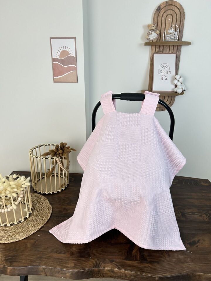 İsimli Puset Örtüsü Nakış İşlemeli %100 Pamuk Çok Amaçlı Waffle Pike Kumaş