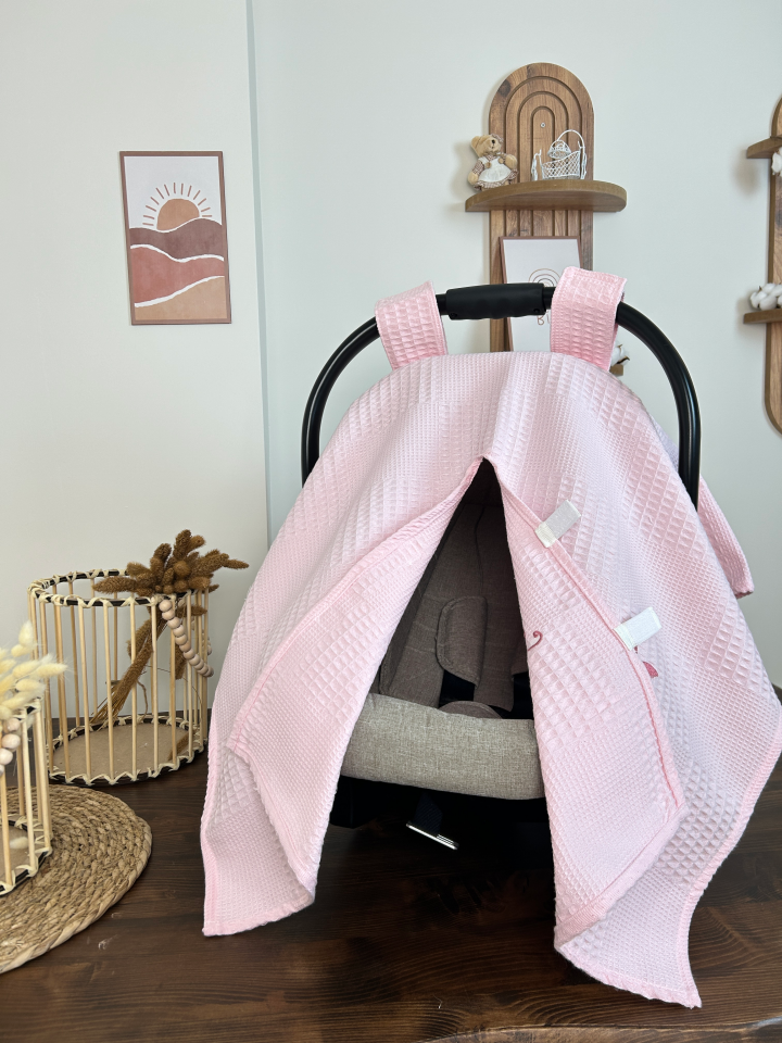 İsimli Puset Örtüsü Nakış İşlemeli %100 Pamuk Çok Amaçlı Waffle Pike Kumaş