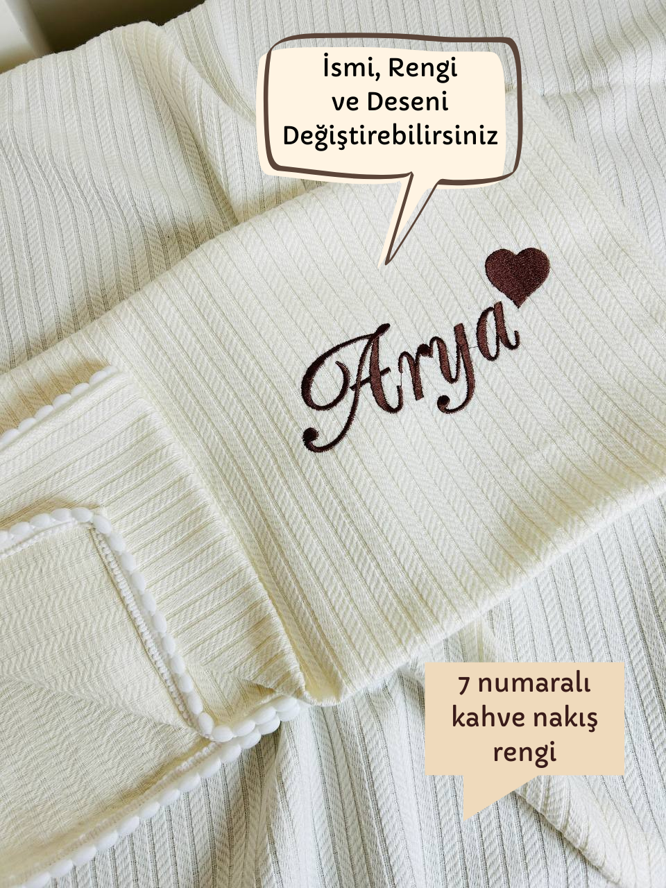 Nakışlı İsimli Örgü Desen Bebek Pikesi %100 Pamuk Bebek Battaniyesi