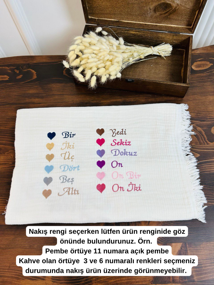 Nakışlı İsimli Örgü Desen Bebek Pikesi %100 Pamuk Bebek Battaniyesi