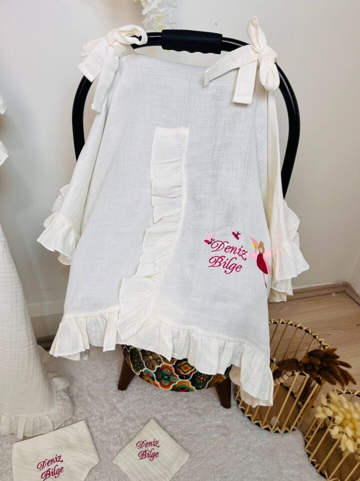 İsme Özel Nakış İşlemeli 4katlı Müslin Hastane Çıkışı