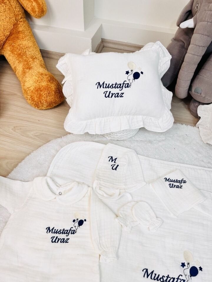 Nakış İşlemeli Müslin Hastane Çıkışı 12 Parça