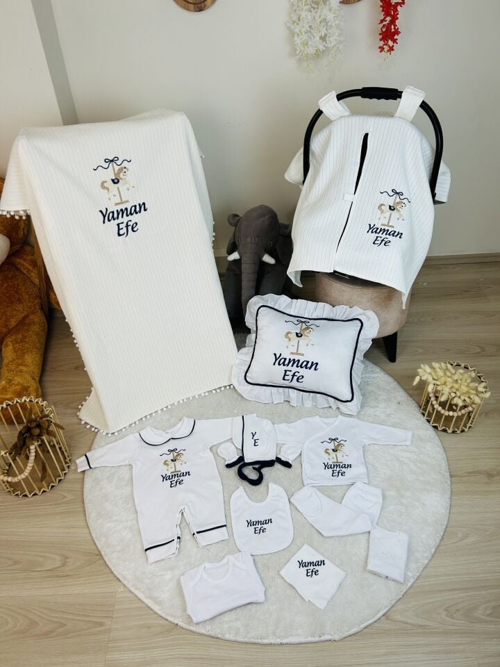 Atlı Karınca Konseptli Nakışlı Set 12 Parça