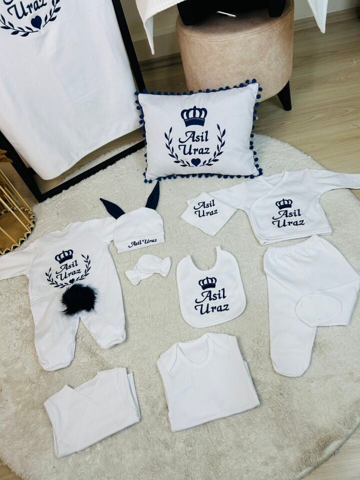 Royal Taç Çelenk Desenli Set