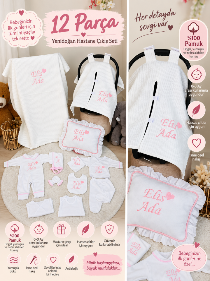 Zarif Pembe Set