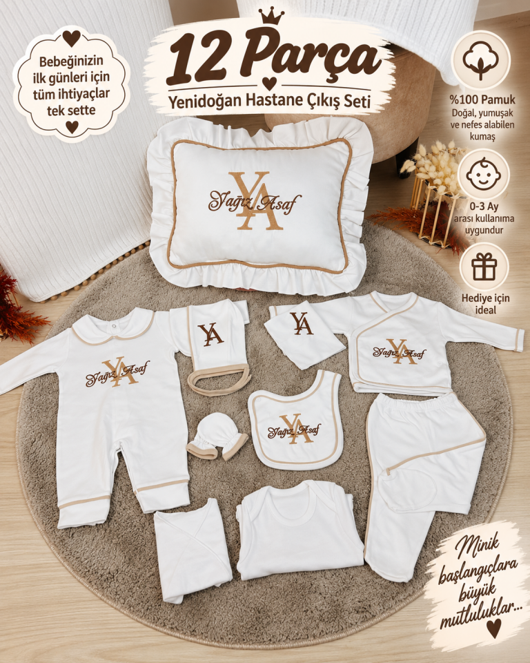 Premium Monogram Hastane Çıkışı Latte